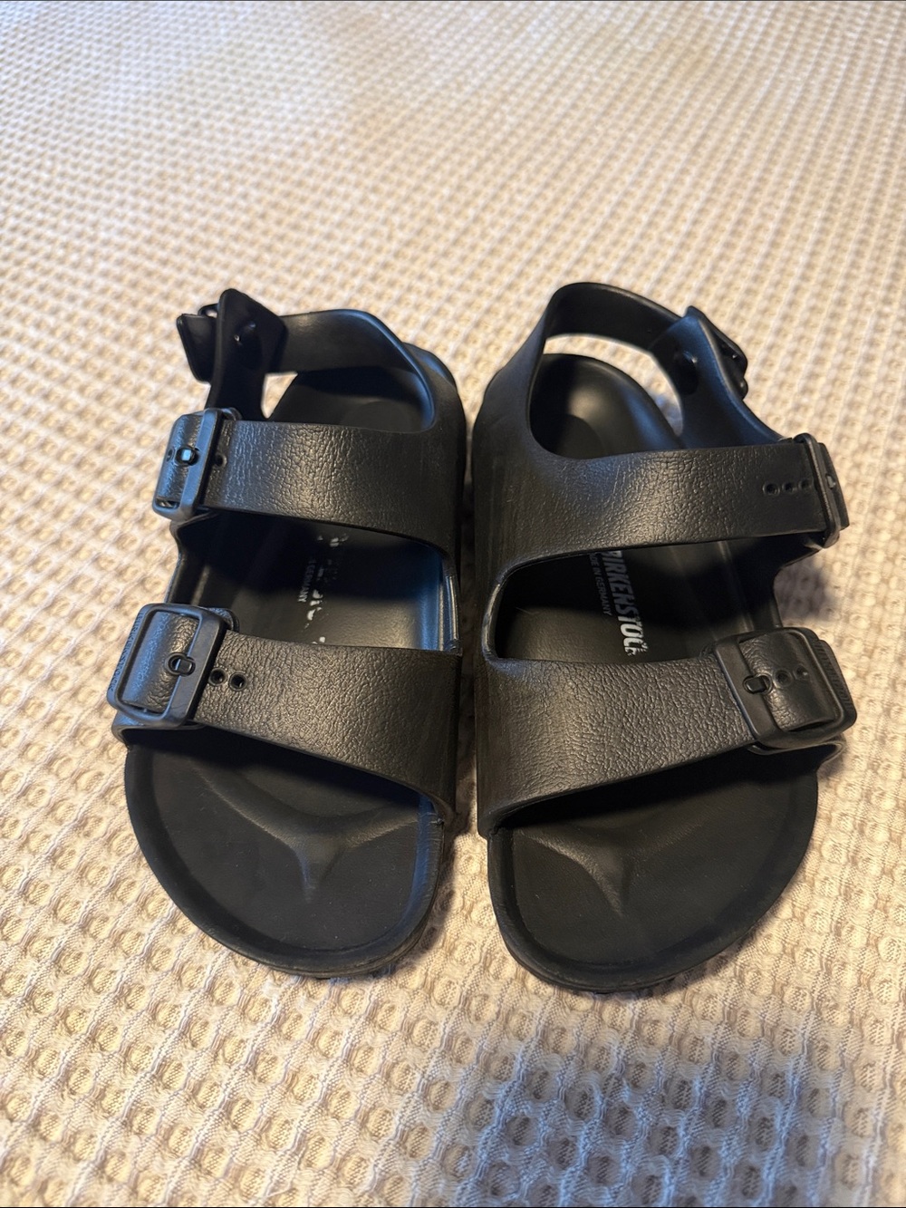 Birkenstock Kids Black Adjustable Two-Strap Sandals